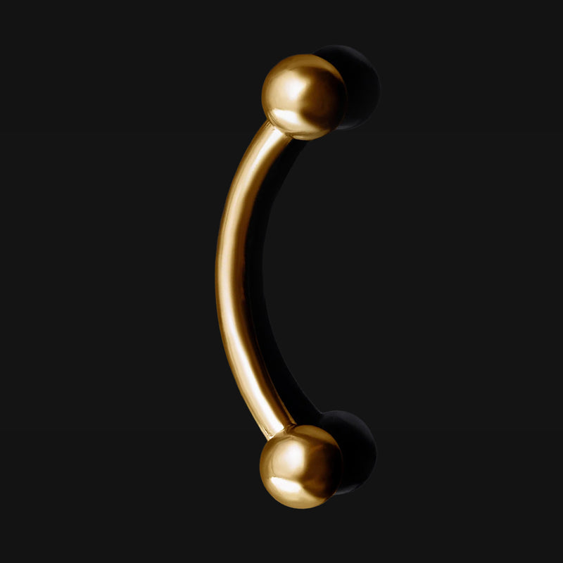 Titanium Internally Threaded Curved Barbell in Gold