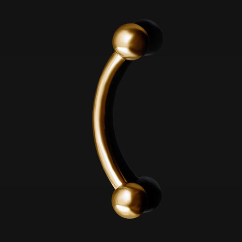 Titanium Internally Threaded Curved Barbell in Gold