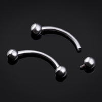 Barbell courbé, argent, fileté intérieurement, titane