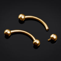 Titanium Internally Threaded Curved Barbell in Gold