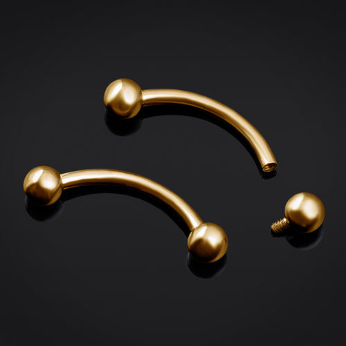 Titanium Internally Threaded Curved Barbell in Gold