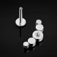 Labret, argent, grappe de gemmes transparentes, titane, 1.2mm