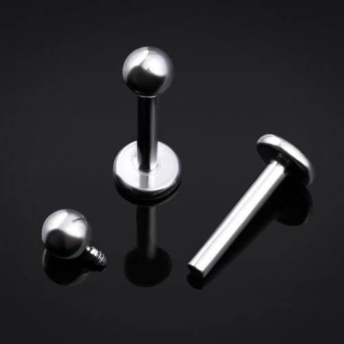 Titanium intern gewindeter Labret-Stift in Silber