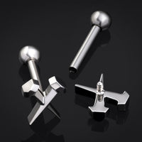 Tragus-Stecker, Silber, Coffin Nails, Titan, 1,2mm