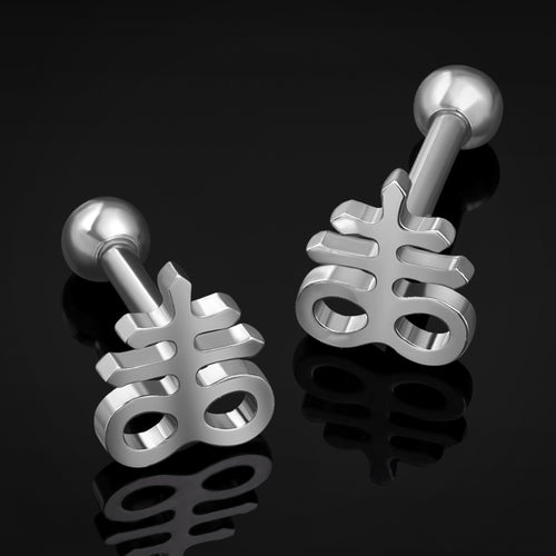 Tragus Stud, Silver, Leviathan Cross, Titanium, 1.2mm