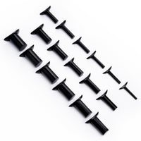 Schwarzer, handgeschnitzter Labret aus Büffelhorn mit T-Back, Stretching Lip Plug