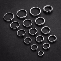 Ball Closure Ring, Silver, Large Gauge, G23 Titanium
