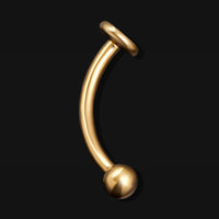 Labret vertical, or, disque plat, filetage interne, titane