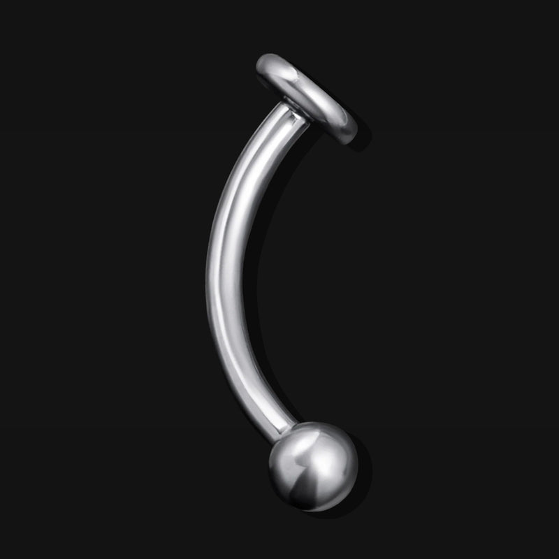 Vertical Labret, Silver, Flat Disk, Internally Threaded, Titanium