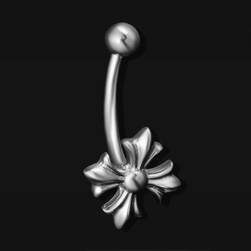 Vertical Labret, Silver, Gothic Cross, Internally Threaded, Titanium