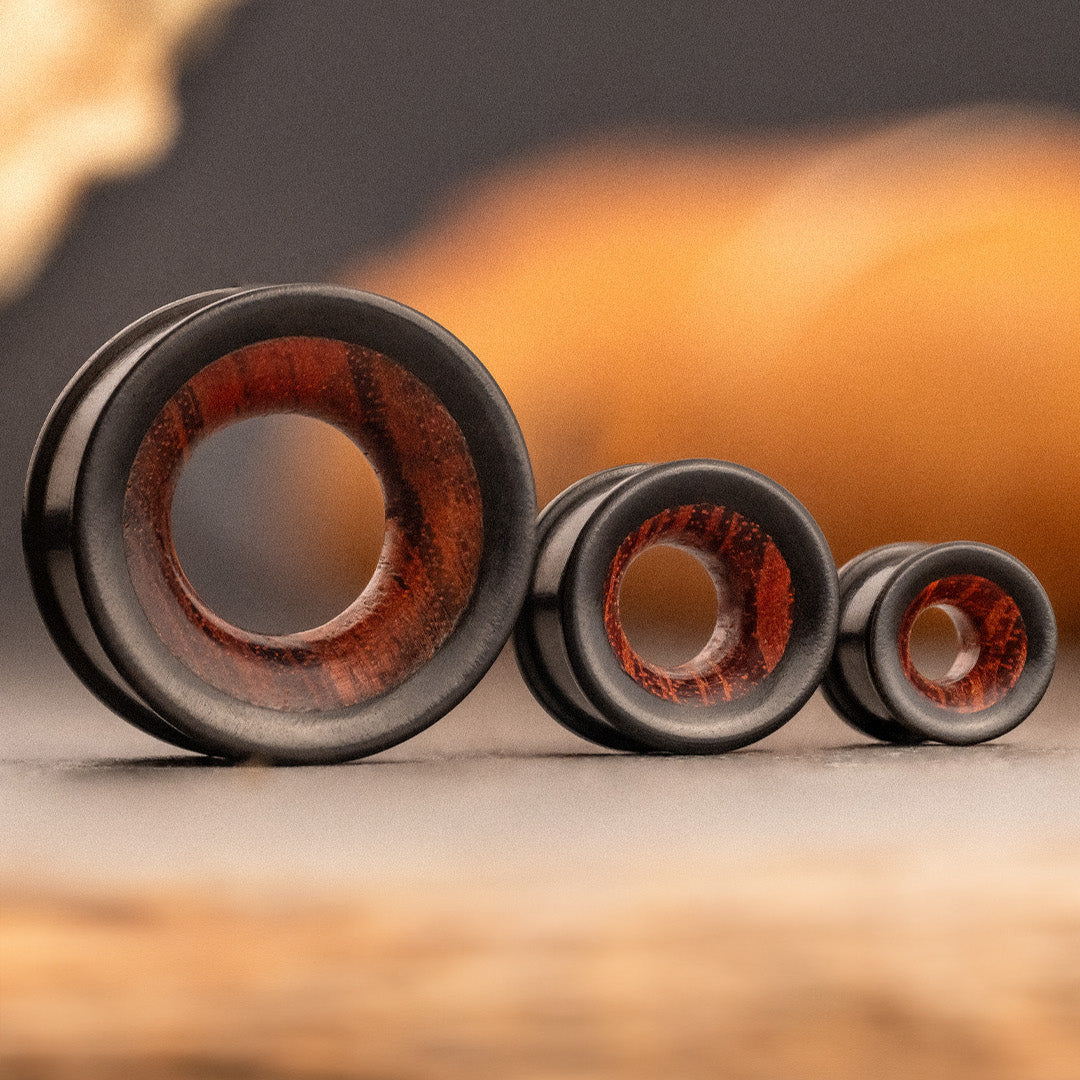 Ear Tunnels Wooden Gauge Earrings Ebony And Rangas Wood Tunnel