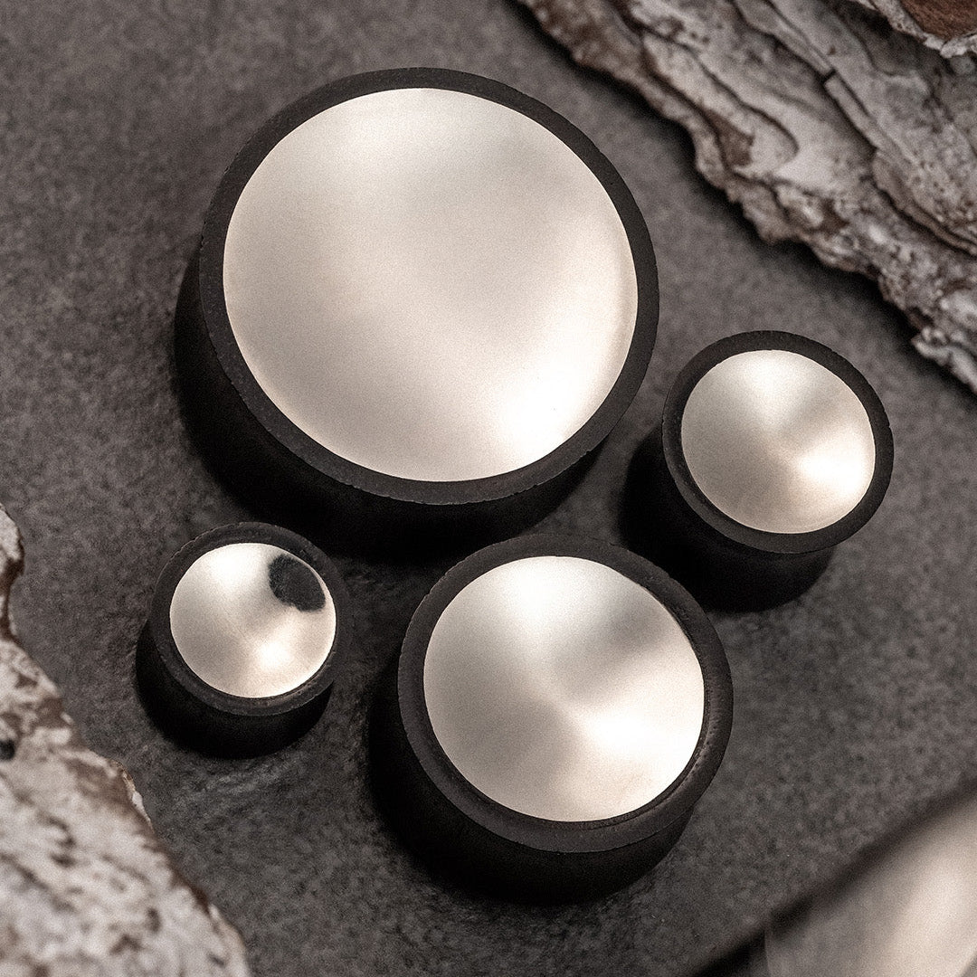 Sono And White Brass Inlay Wood Ear Plug / Gauge