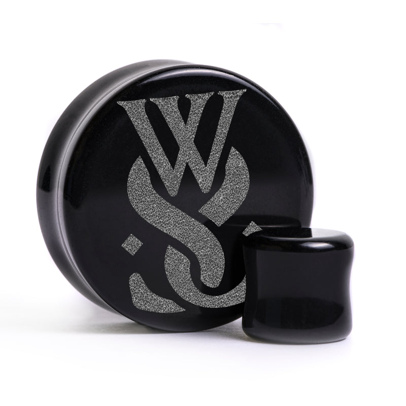 WSS Emblem Plug / Calibre - Verre noir | Double flare à face plate