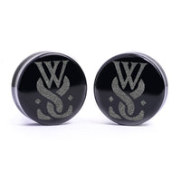 WSS Emblem Plug / Calibre - Verre noir | Double flare à face plate