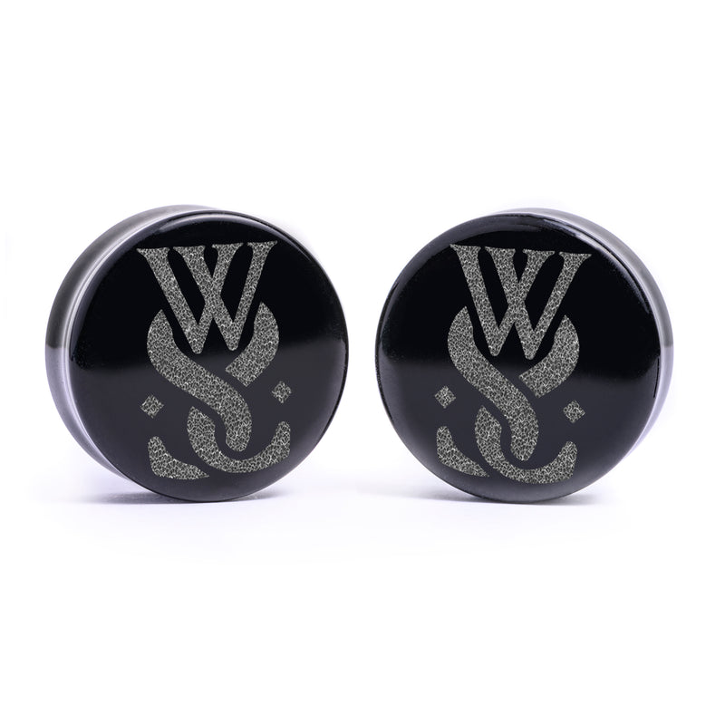 WSS Emblem Plug / Calibre - Verre noir | Double flare à face plate