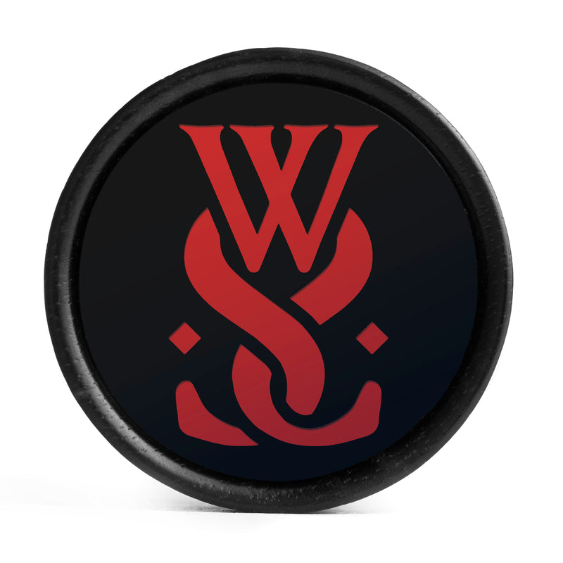 WSS Emblème Plug / Jauge - Incrustation noire et rouge en bois d’ébène | Double évasement convexe