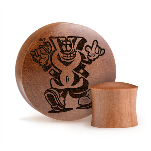 WSS Maskottchen Plug / Gauge - Saba-Holz | Konvexer Double Flare