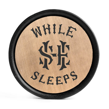 WSS Monogram Plug / Gauge - Gebürstetes Gold & Schwarzes Inlay Ebenholz | Konvexer Doppel-Flare