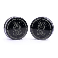WSS Emblème Écrasé Plug / Jauge - Verre Noir | Double Flare à Face Plate