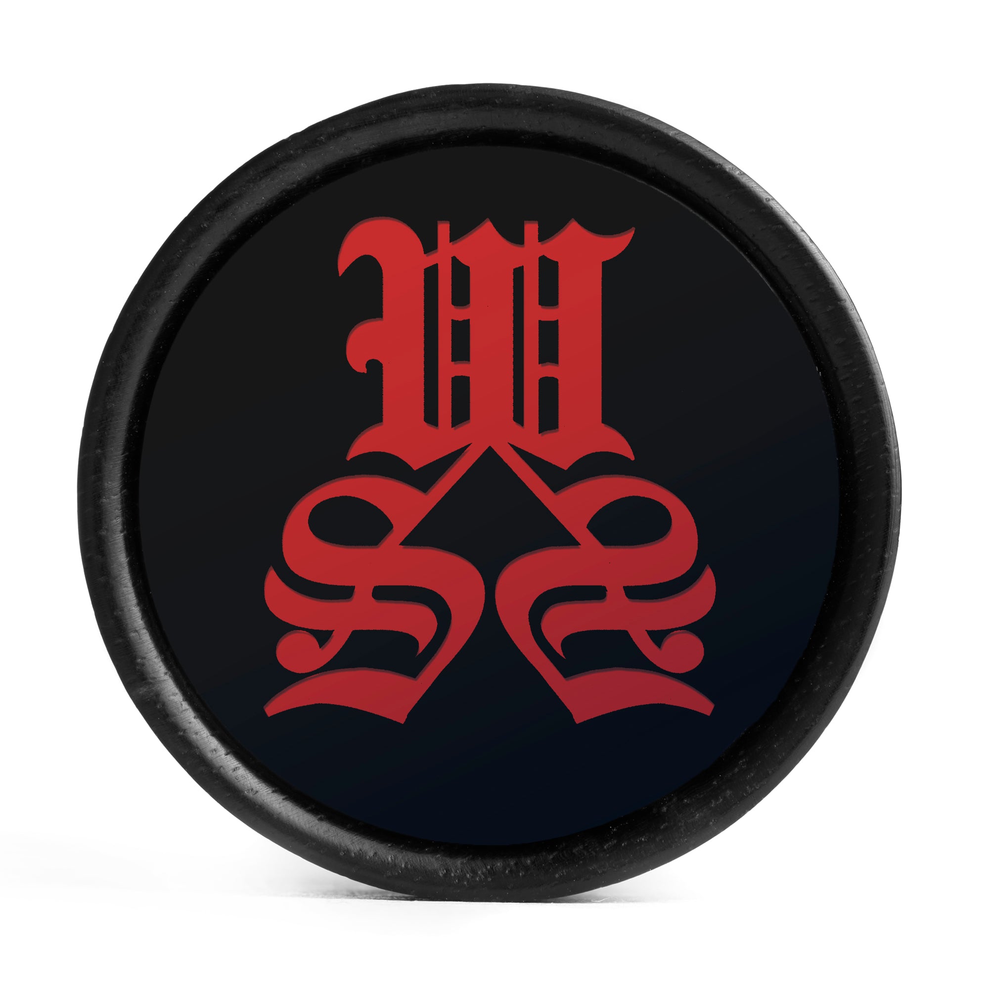WSS Banner Plug / Gauge - Schwarz & Rot Inlay Ebenholz | Konvexer Double Flare