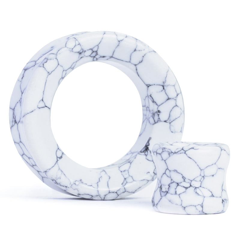 Tunnel en pierre de howlite blanche