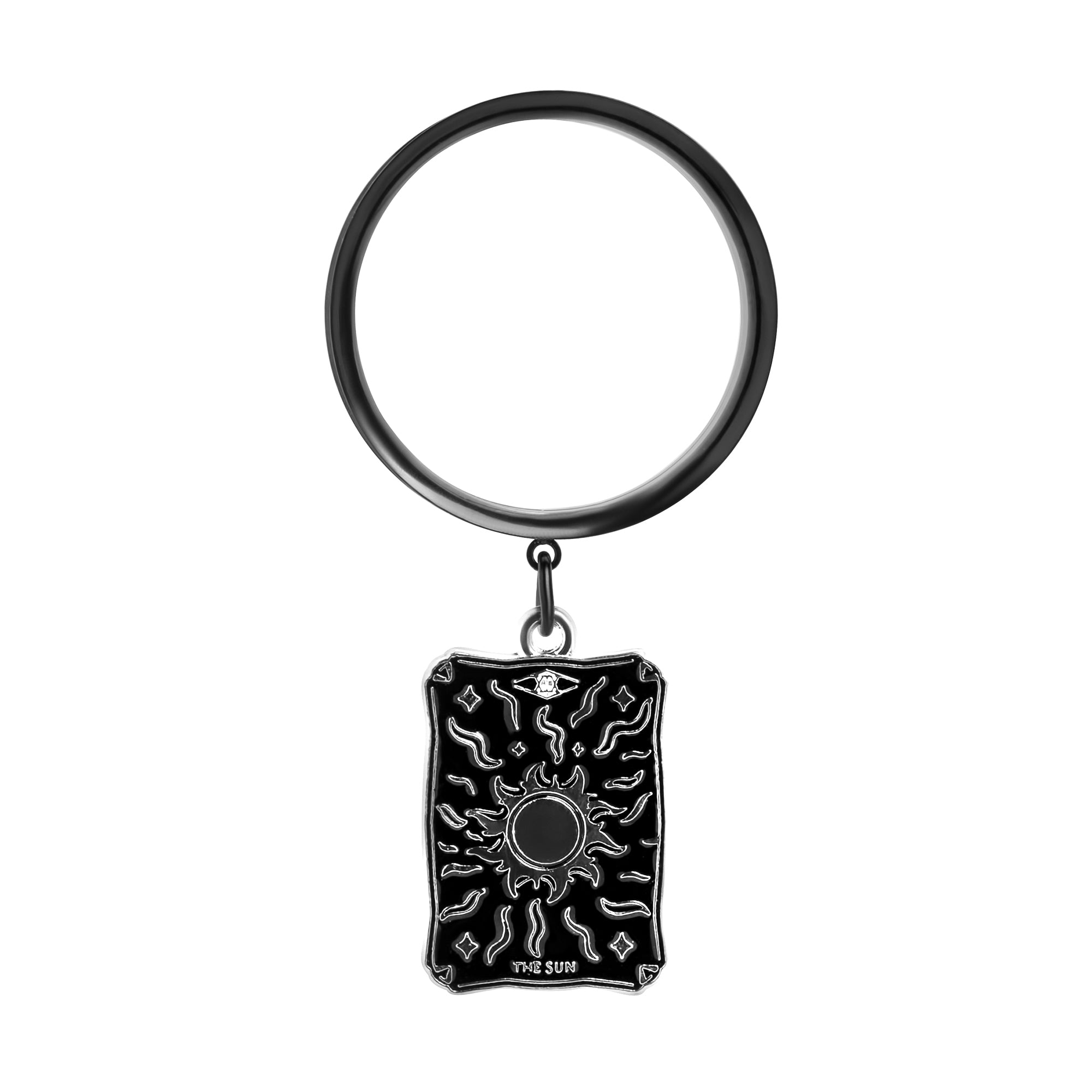 Black Steel The Blooming Sun Charm Double Flare Dangle Ear Tunnel / Plug / Gauge