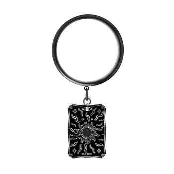 The Blooming Sun Charm Black Steel Double Flared Tunnel Dangle / Plug / Gauge