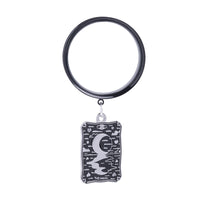 Tunnel d’oreille à double flare avec pendentif Charme Moon en acier noir XVIII / Plug / jauge