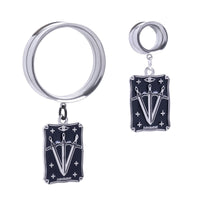 Tunnel d’oreille / Plug / écarteur pendants double flare en acier argenté XX Judgement