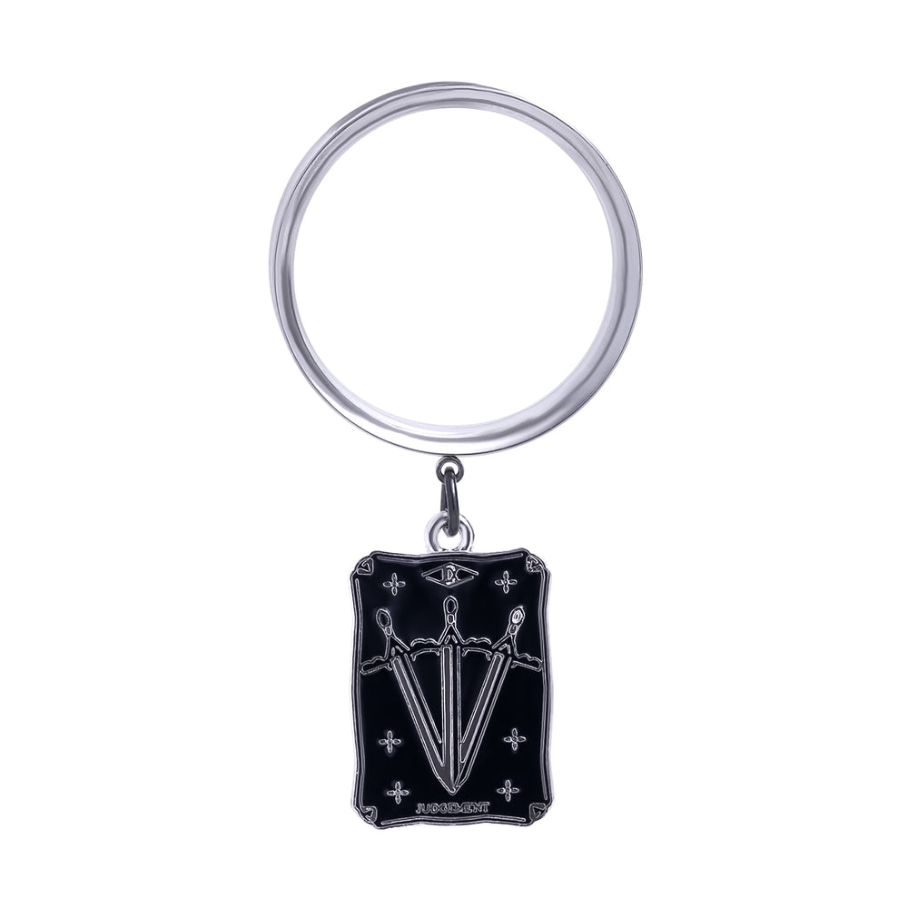 XX - Judgement Silver Charm Steel Double Flared Tunnel Dangle / Plug / Gauge