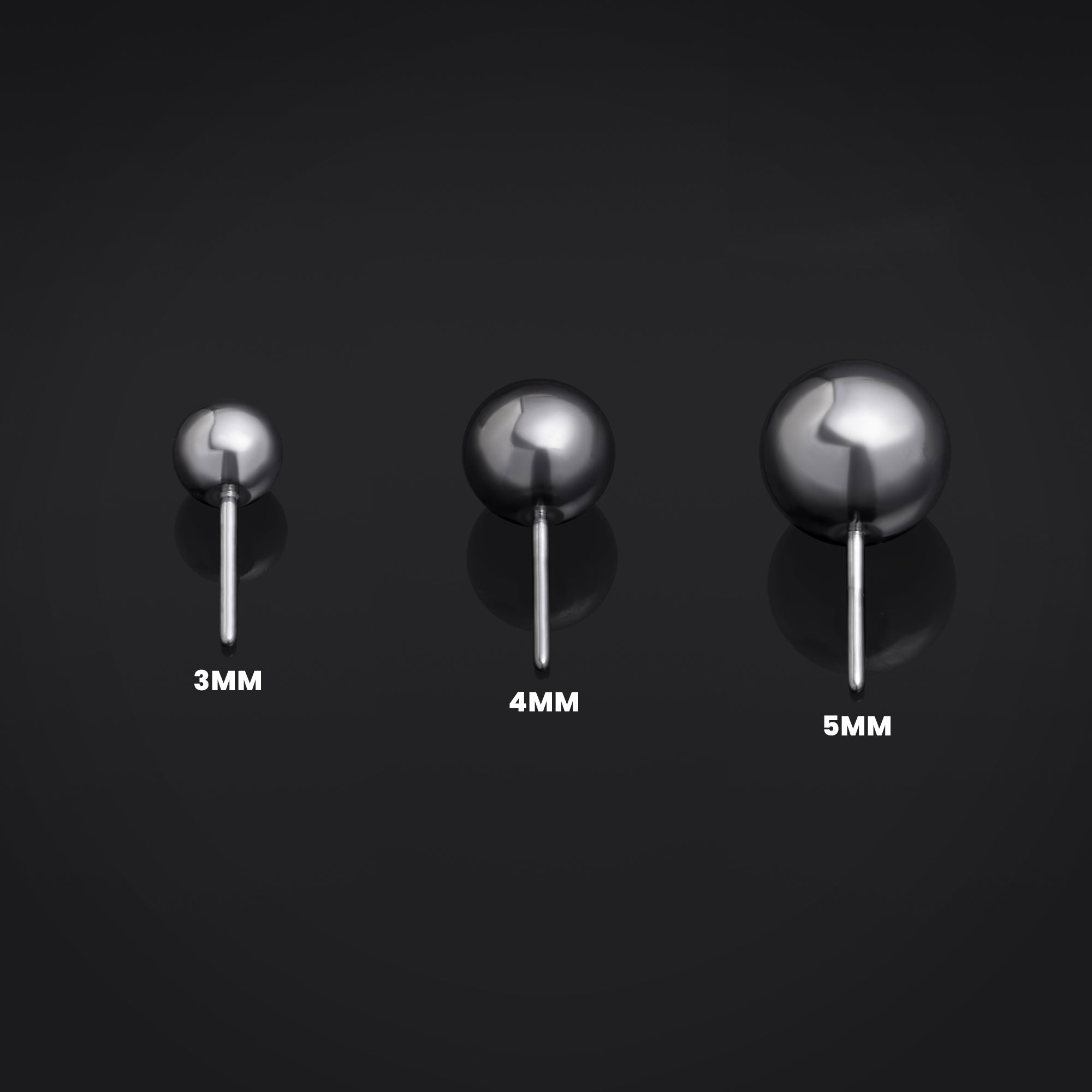 Threadless Titanium Silver Ball, Piercing Top, Labret Top