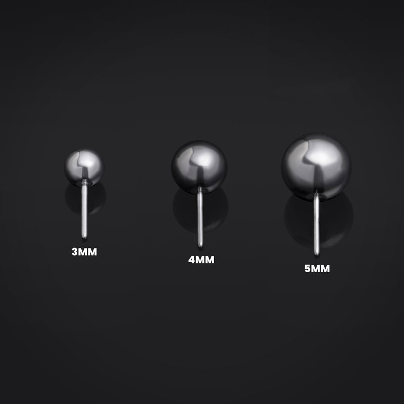 Bille argentée en titane sans filetage, embout de piercing, embout de labret