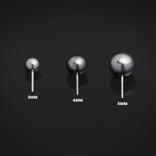 Threadless Titanium Silver Ball, Piercing Top, Labret Top