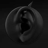 Piercing barre droite, noir, pointe et bille, filetage interne, titane