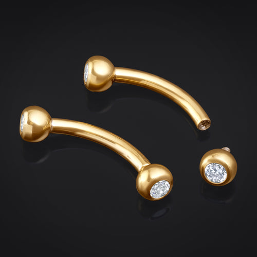 Titanium Intern gewindete gebogene Barbell in Silber