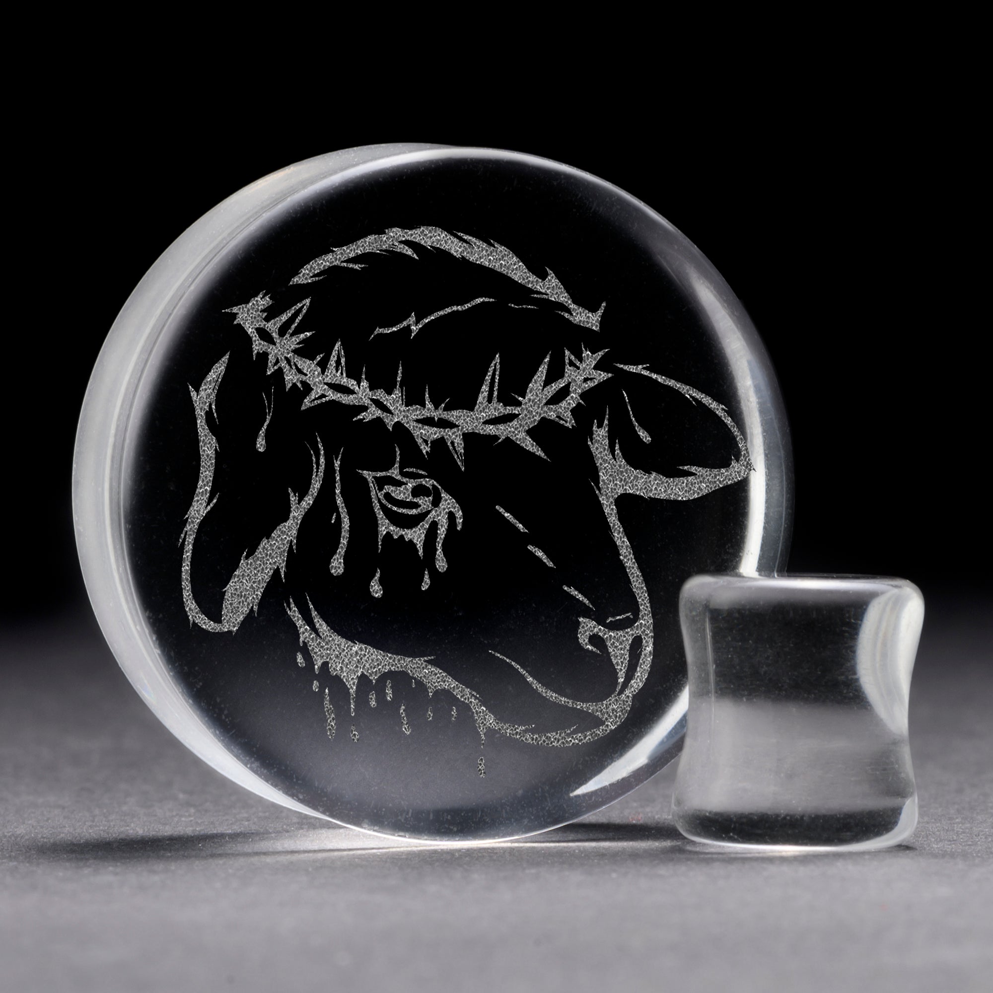 Sacrificial Lamb Plug / Gauge - Clear Glass | Flat Faced Double Flare