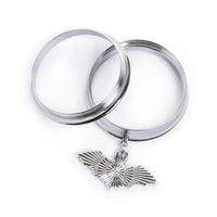 Mignon tunnel d’oreille / Plug / jauge à double flare avec pendentif chauve-souris gothique