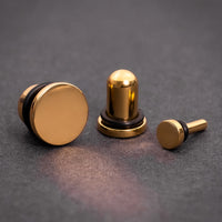 Plug / Gauge d'étirement d'oreille simple évasé en acier doré