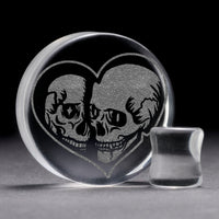 Plug / Gauge Squelette Till Death - Verre transparent | Face plate double évasé