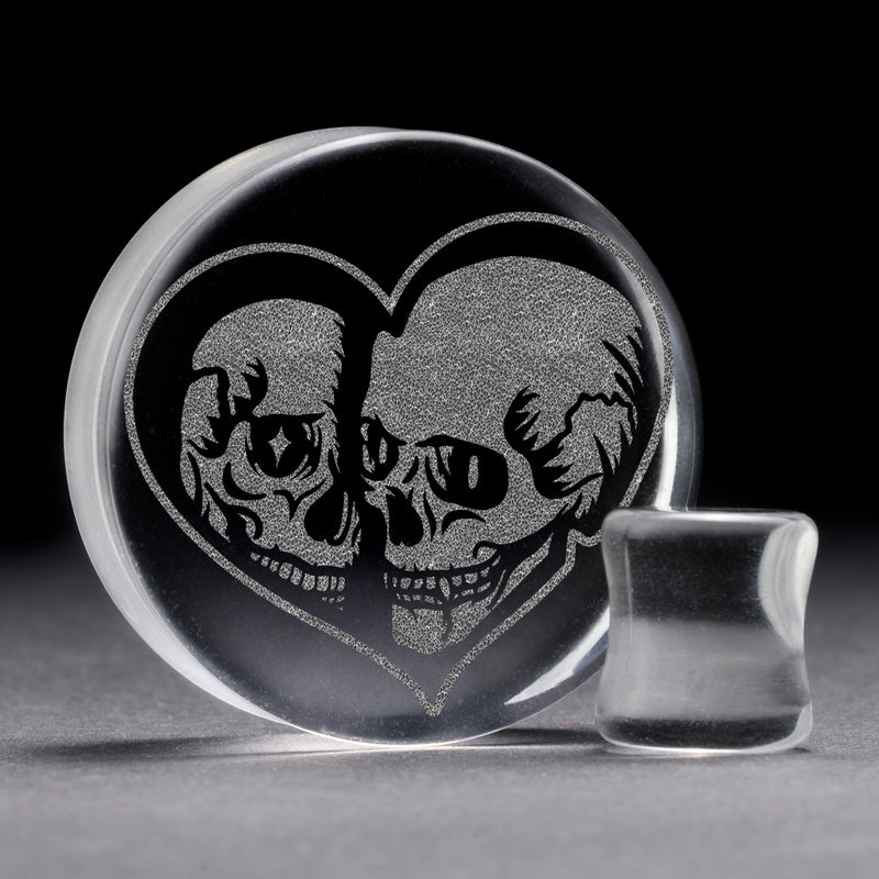 Plug / Gauge Squelette Till Death - Verre transparent | Face plate double évasé