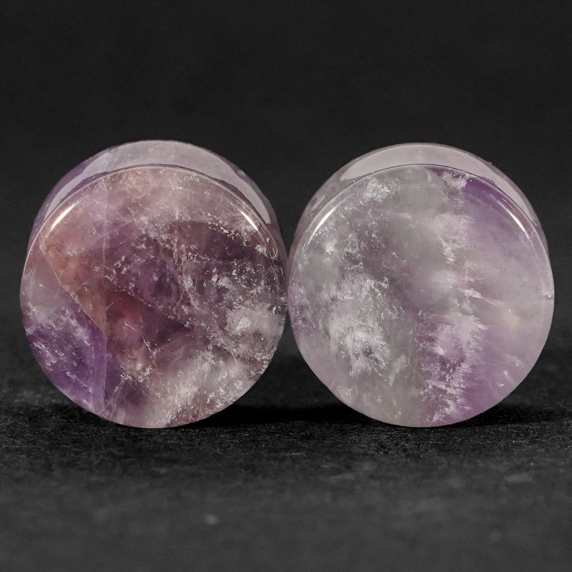 16 mm (5/8 ") Paar Amethyst Plug / Gauge - (einzigartig)