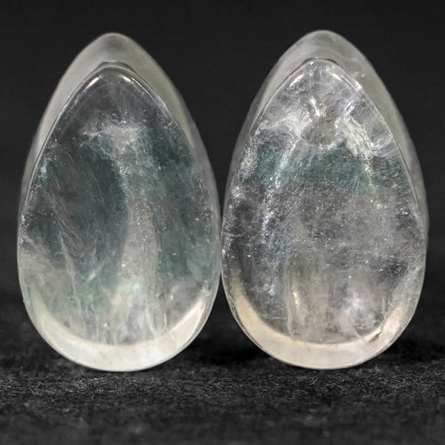 16 mm (5/8 ") Paar Regenbogenfluorit -Tränensteck / -stuhl - (einzigartig)
