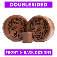 Plug / Gauge Kewpie qui pleure double face - Bois de Saba | Face plate double évasé