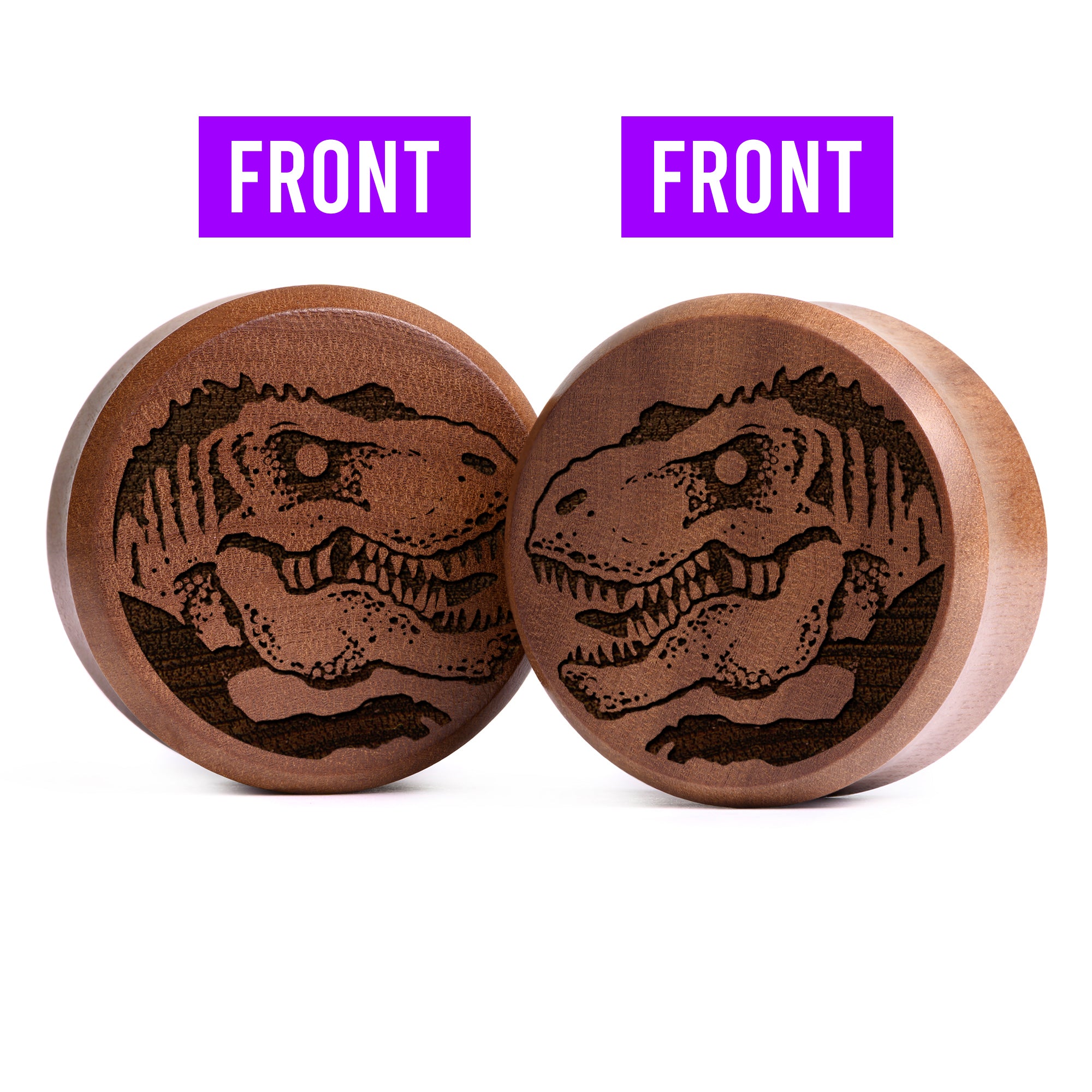 Peony Plug / Gauge - Gold Inlay Ebony Wood | Convex Double Flare