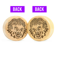 Plug / Gauge Kewpie qui pleure double face - Bois de crocodile | Face plate double évasé
