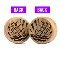 Plug / Gauge Navire qui coule double face - Bois de teck | Face plate double évasé