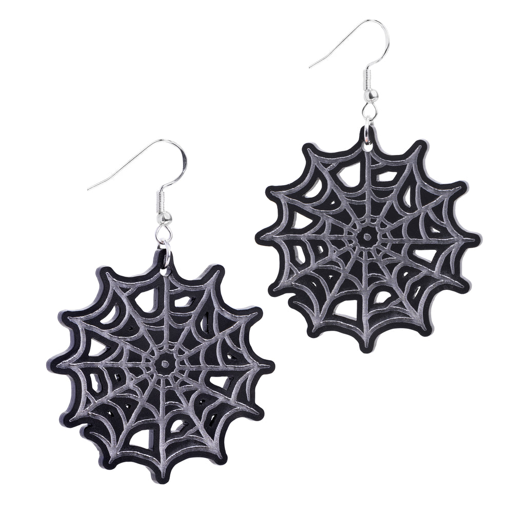 Matte Black Web Earrings UK Custom Plugs Ear Gauges Flesh