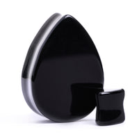 Black Teardrop Glass Plug / Gauge