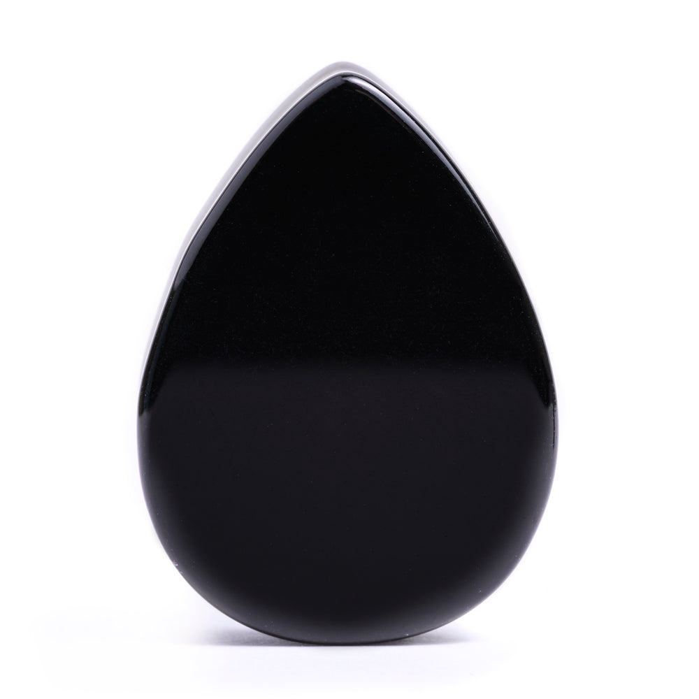 Schwarzer Tropfenförmiger Glas Plug / Dehnung