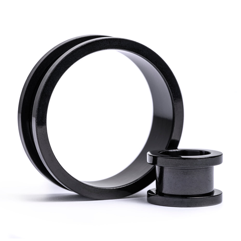 Black Steel Screwback Tunnel Plug Gauge Custom Plugs